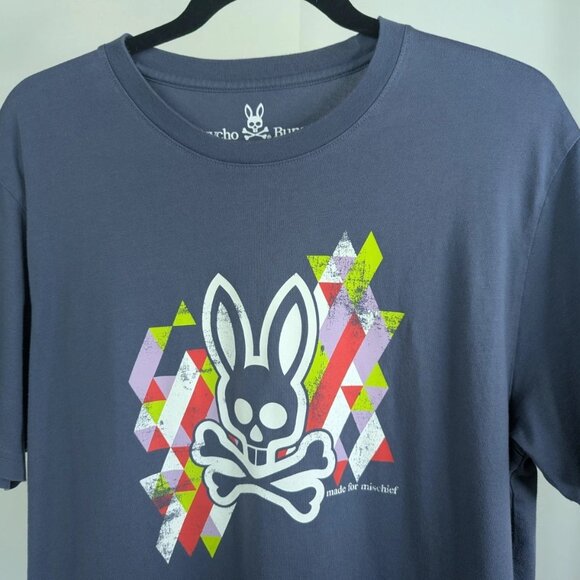 Psycho Bunny “Made for Mischief” Graphic Tee Blue Men’s Large 100% Pima Cotton - Picture 8 of 9